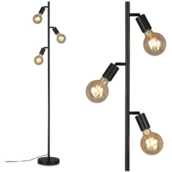 Brilo Stehleuchte Kuglo 3 X E27 Schwarz