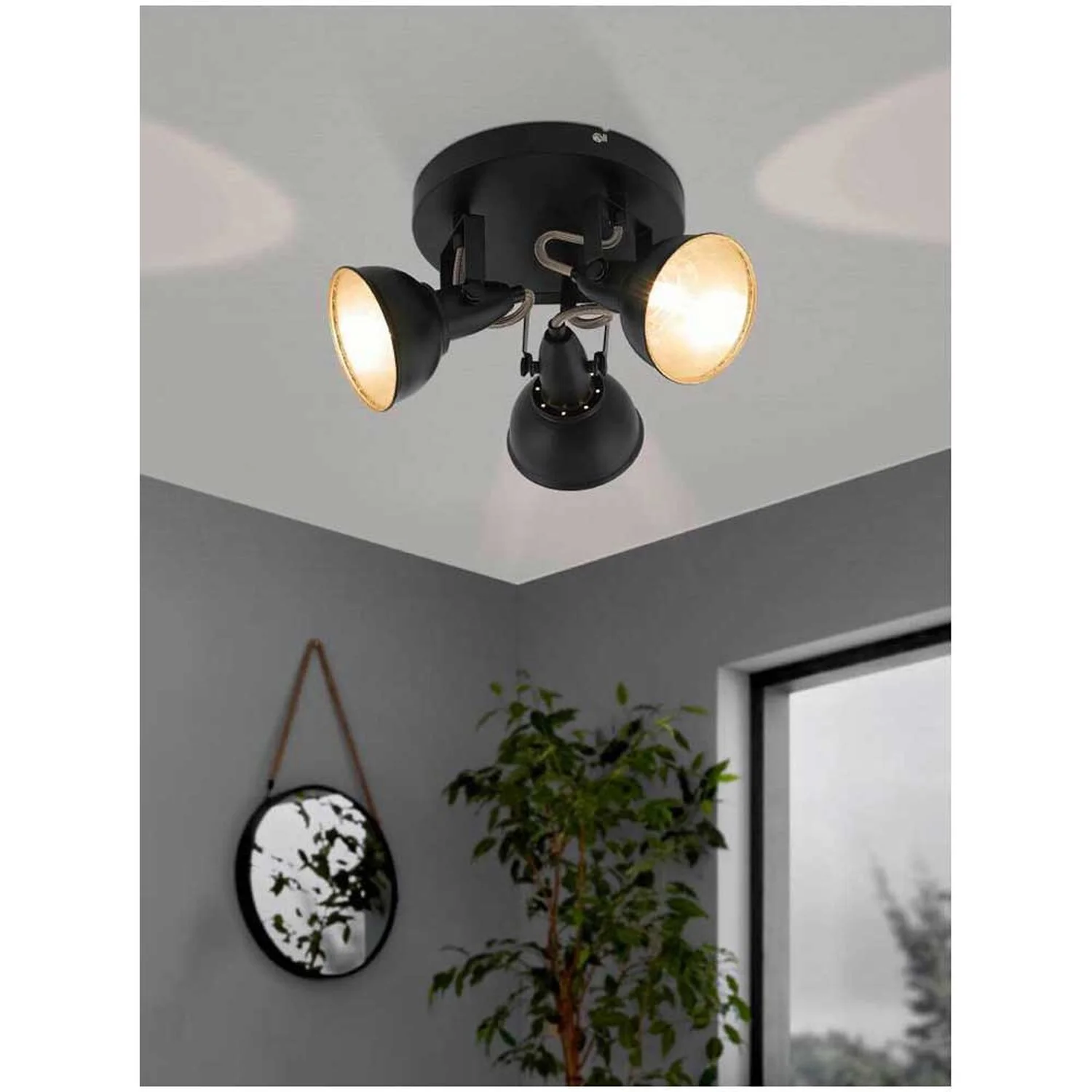 Eglo Spot Thornton 3 X E14 Rund Schwarz-Gold 1 Eglo Spot Thornton 3 X E14 Rund Schwarz-Gold