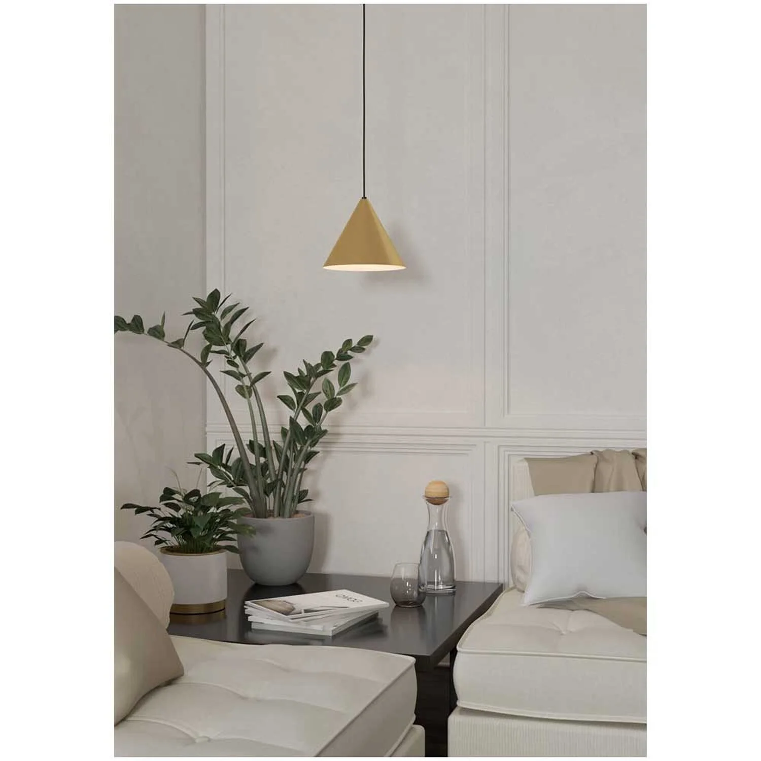 Eglo Hängeleuchte Narices 1 X E27 Messing Gebürstet Schwarz 2 Eglo Hängeleuchte Narices 1 X E27 Messing Gebürstet Schwarz – Bild 2