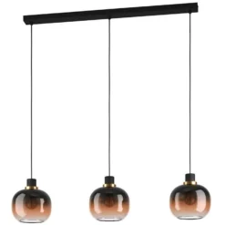 Eglo Hängeleuchte Oilella 3 X E27 Schwarz-Braun