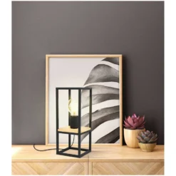 Eglo Tischleuchte Libertad 1 X E27 Schwarz-Braun -Lampen & Leuchten affär 552108 3