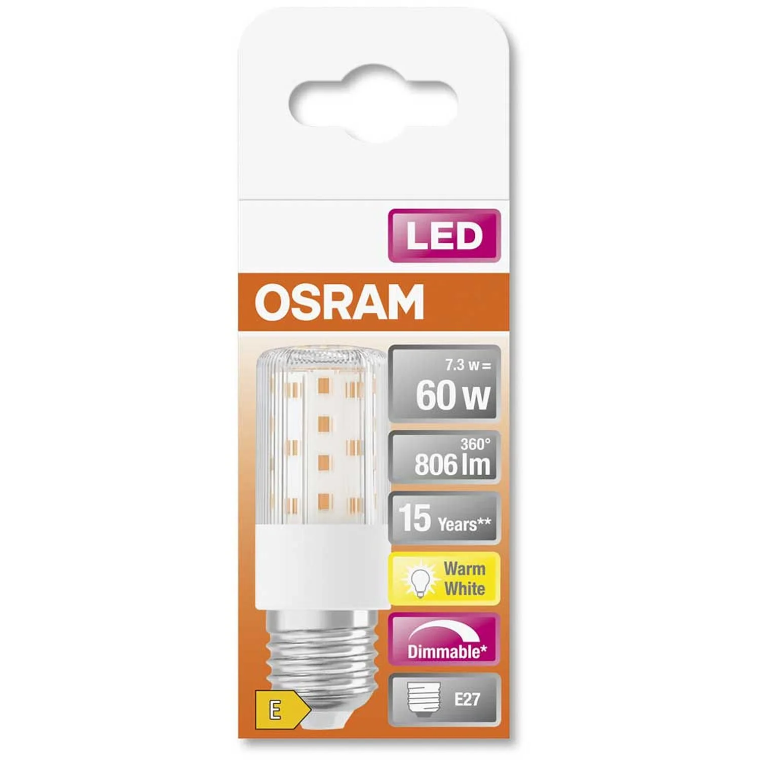 Osram LED-Spezialleuchtmittel T-Slim E27 Warmweiss Dimmbar 7,3 W / 806 Lm 6 Osram LED-Spezialleuchtmittel T-Slim E27 Warmweiss Dimmbar 7,3 W / 806 Lm – Bild 6