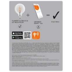 Ledvance Smart+ Wifi-LED-Leuchtmittel Globe Filament E27 RGBW 4,5 W / 300 Lm -Lampen & Leuchten affär 552647 5