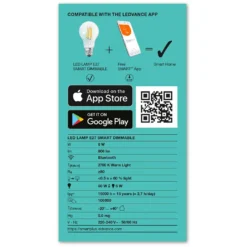 Ledvance Smart+ Bluetooth-LED-Leuchtmittel Filament E27 / 6 W / 806 Lm -Lampen & Leuchten affär 552828 4