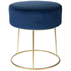 Metall-Hocker Blau Ø 35 Cm / Höhe 39 Cm