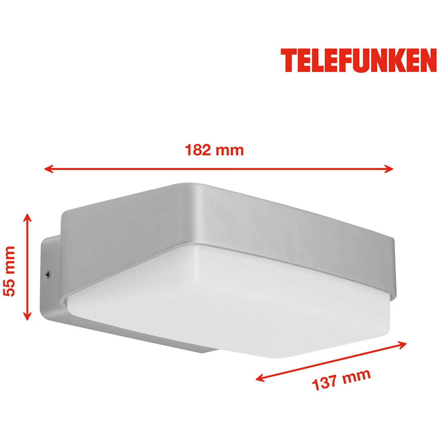 Telefunken Aussenleuchte Mainz LED Rechteckig Silber 14 W / 1'500 Lm 4 Telefunken Aussenleuchte Mainz LED Rechteckig Silber 14 W / 1'500 Lm – Bild 4