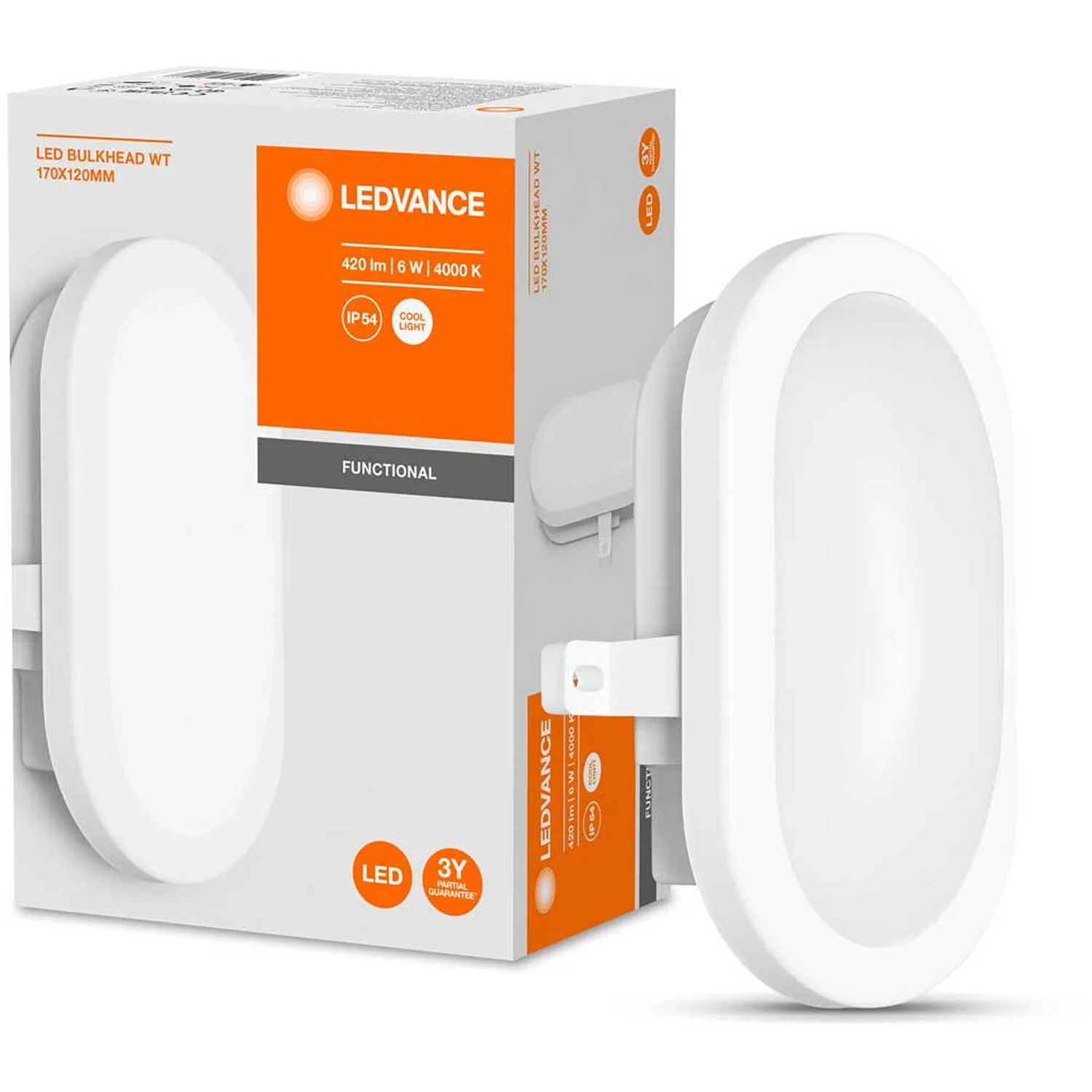 Ledvance LED-Leuchte Bulkhead Weiss (HxBxT) 177 X 124 X 78 Mm / 6 W 2 Ledvance LED-Leuchte Bulkhead Weiss (HxBxT) 177 X 124 X 78 Mm / 6 W – Bild 2