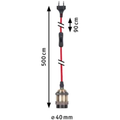 Paulmann LED-Pendelleuchte Neordic Eldar E27 Rot Brüniert Inkl. Stecker -Lampen & Leuchten affär 554021 8