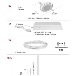 Paulmann LED-Seilsystem-Basis-Set RoundMac Weiss 10 M / 5 X 4,5 W 18 Paulmann LED-Seilsystem-Basis-Set RoundMac Weiss 10 M / 5 X 4,5 W -Lampen & Leuchten affär 554052 10