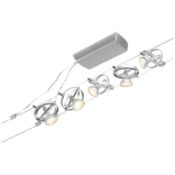 Paulmann Seilsystem-Basis-Set Cardan 5 X GU5,3 Matt Chrom 10 M