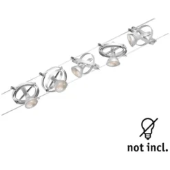 Paulmann Seilsystem-Basis-Set Cardan 5 X GU5,3 Matt Chrom 10 M -Lampen & Leuchten affär 554070 3