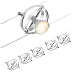 Paulmann Seilsystem-Basis-Set Cardan 5 X GU5,3 Matt Chrom 10 M -Lampen & Leuchten affär 554070 5