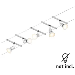 Paulmann Seilsystem-Basis-Set Salt 5 X GU5,3 Matt Chrom 10 M