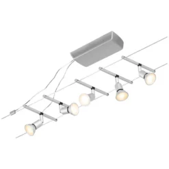 Paulmann Seilsystem-Basis-Set Salt 5 X GU5,3 Matt Chrom 10 M -Lampen & Leuchten affär 554076 10