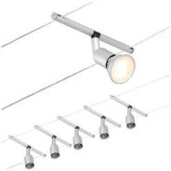 Paulmann Seilsystem-Basis-Set Salt 5 X GU5,3 Matt Chrom 10 M -Lampen & Leuchten affär 554076 3