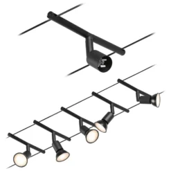 Paulmann Seilsystem-Basis-Set Salt 5 X GU5,3 Matt Schwarz 10 M -Lampen & Leuchten affär 554079 3