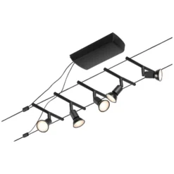 Paulmann Seilsystem-Basis-Set Salt 5 X GU5,3 Matt Schwarz 10 M -Lampen & Leuchten affär 554079 7