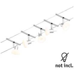 Paulmann Seilsystem-Basis-Set Sheela 5 X GU5,3 Matt Chrom 10 M