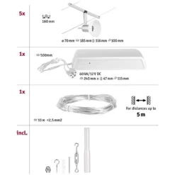 Paulmann Seilsystem-Basis-Set Sheela 5 X GU5,3 Matt Chrom 10 M -Lampen & Leuchten affär 554081 9