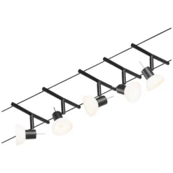 Paulmann Seilsystem-Basis-Set Sheela 5 X GU5,3 Matt Schwarz 10 M