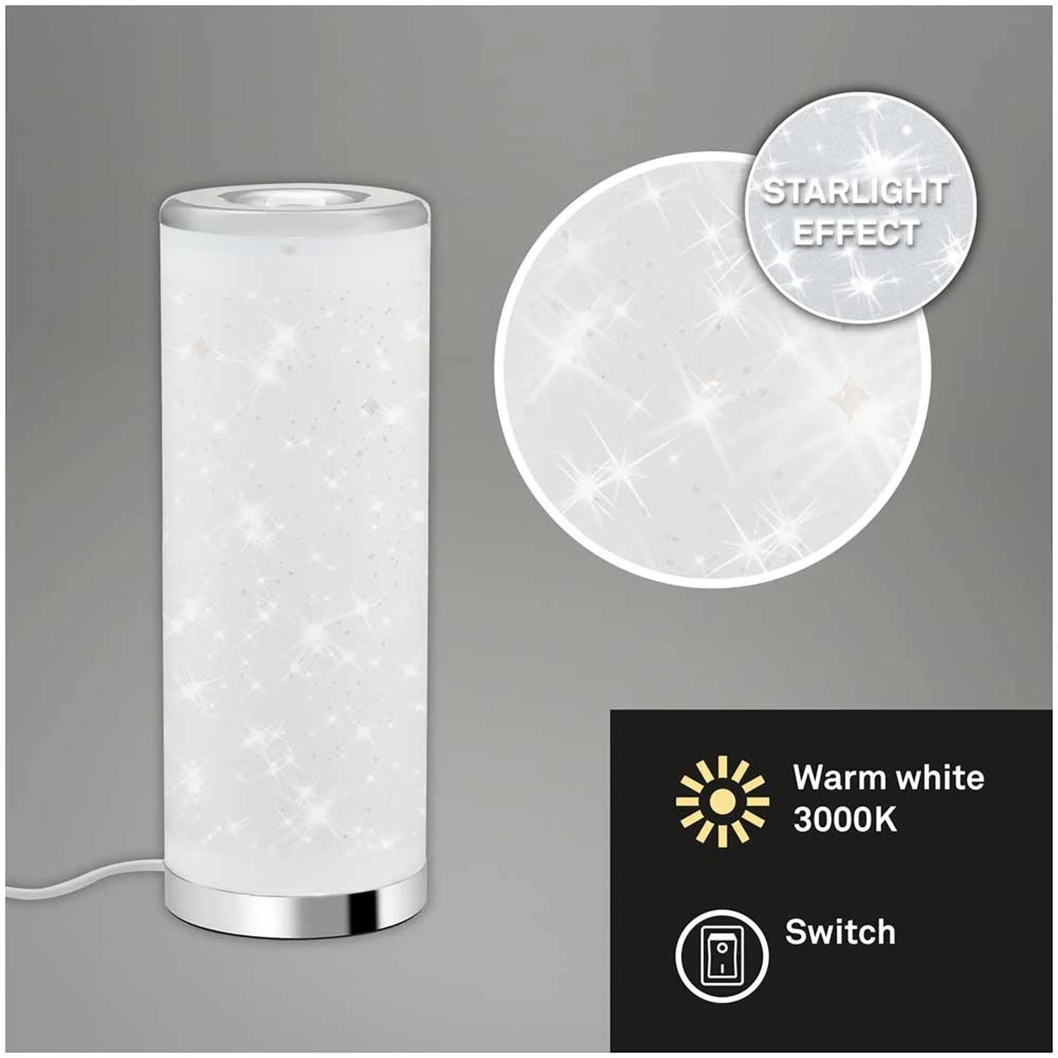 Brilo Tischleuchte Star Sternenhimmeleffekt Chrom 5 W / 400 Lm 1 Brilo Tischleuchte Star Sternenhimmeleffekt Chrom 5 W / 400 Lm