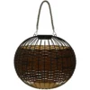 LED-Solar-Pendelleuchte Rattan Braun Ø 33,5 Cm / Höhe 42 Cm