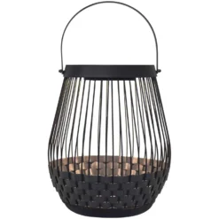 LED-Solarleuchte Rattan Braun Ø 26 Cm / Höhe 47 Cm