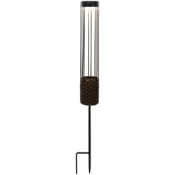 LED-Solarleuchte Rattan Bronze Korb Unten Ø 7,5 Cm / Höhe 69,5 Cm