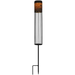 LED-Solarleuchte Rattan Bronze Korb Oben Ø 7,5 Cm / Höhe 69,5 Cm