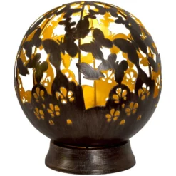 LED-Solarleuchte Kugel Bronze Schmetterling Ø 20 Cm / Höhe 22 Cm