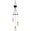 LED-Solar-Pendelleuchte Schwarz 3-flammig