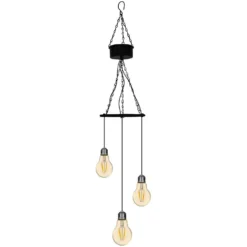LED-Solar-Pendelleuchte Schwarz 3-flammig