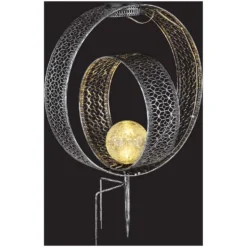 Globo LED-Solarleuchte Metallringe Silberfarben Höhe 42 Cm / 0,06 W 10 Globo LED-Solarleuchte Metallringe Silberfarben Höhe 42 Cm / 0,06 W -Lampen & Leuchten affär 557584 5