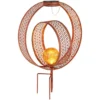 Globo LED-Solarleuchte Metallringe Rostfarben / Höhe 42 Cm / 0,06 W