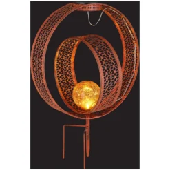 Globo LED-Solarleuchte Metallringe Rostfarben / Höhe 42 Cm / 0,06 W 8 Globo LED-Solarleuchte Metallringe Rostfarben / Höhe 42 Cm / 0,06 W -Lampen & Leuchten affär 557585 3