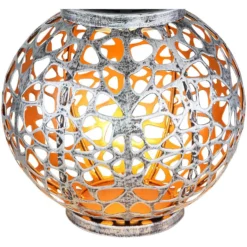 Globo Solarleuchte Kugel Antik Silberfarben Ø 20 Cm / Höhe 25 Cm / 0,06 W -Lampen & Leuchten affär 560235 3