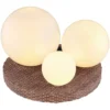 Globo Solarleuchte Rattanplattform Mit 3 Kugeln (HxBxT) 25 X 17 X 17 Cm / 0,06 W