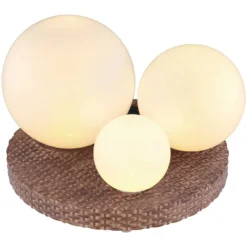 Globo Solarleuchte Rattanplattform Mit 3 Kugeln (HxBxT) 25 X 17 X 17 Cm / 0,06 W