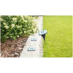 Globo Solarleuchte Edelstahl Rechteckig (HxBxT) 13 X 10 X 10 Cm / 0,1 W / 2 Stk. -Lampen & Leuchten affär 560268 6