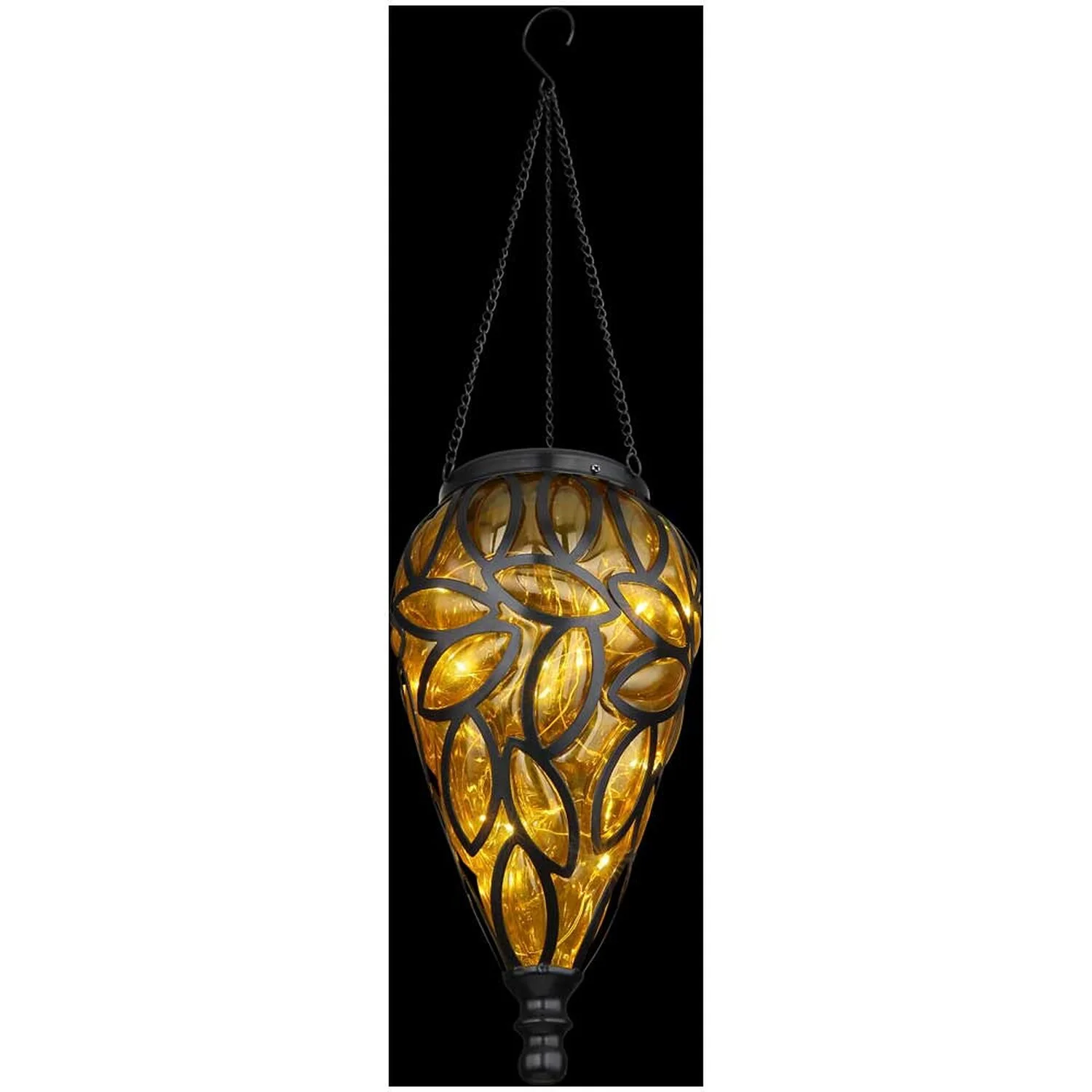 Globo Solar-Hängeleuchte Regentropfen Amber Ø 13,5 Cm / Höhe 50 Cm / 0,06 W 5 Globo Solar-Hängeleuchte Regentropfen Amber Ø 13,5 Cm / Höhe 50 Cm / 0,06 W – Bild 5