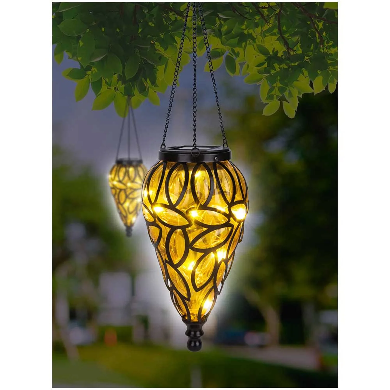 Globo Solar-Hängeleuchte Regentropfen Amber Ø 13,5 Cm / Höhe 50 Cm / 0,06 W 7 Globo Solar-Hängeleuchte Regentropfen Amber Ø 13,5 Cm / Höhe 50 Cm / 0,06 W – Bild 7