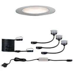 Paulmann LED-Bodeneinbaustrahler Outdoor Plug & Shine Silber Floor-Set