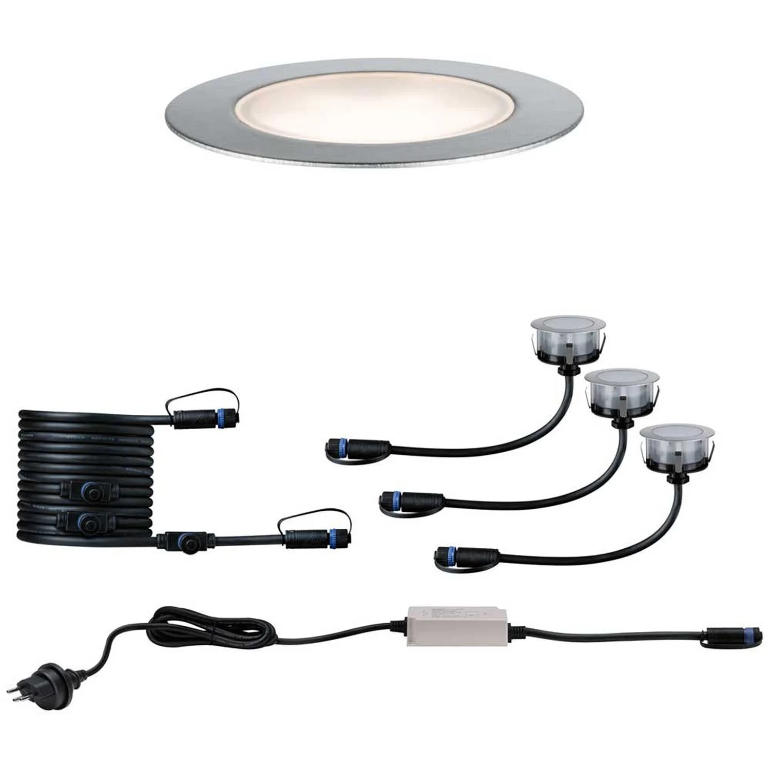 Paulmann LED-Bodeneinbaustrahler Outdoor Plug & Shine Silber Floor-Set 1 Paulmann LED-Bodeneinbaustrahler Outdoor Plug & Shine Silber Floor-Set
