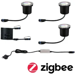 Paulmann LED-Bodeneinbaustrahler Outdoor Plug & Shine ZigBee RGBW Floor-Set