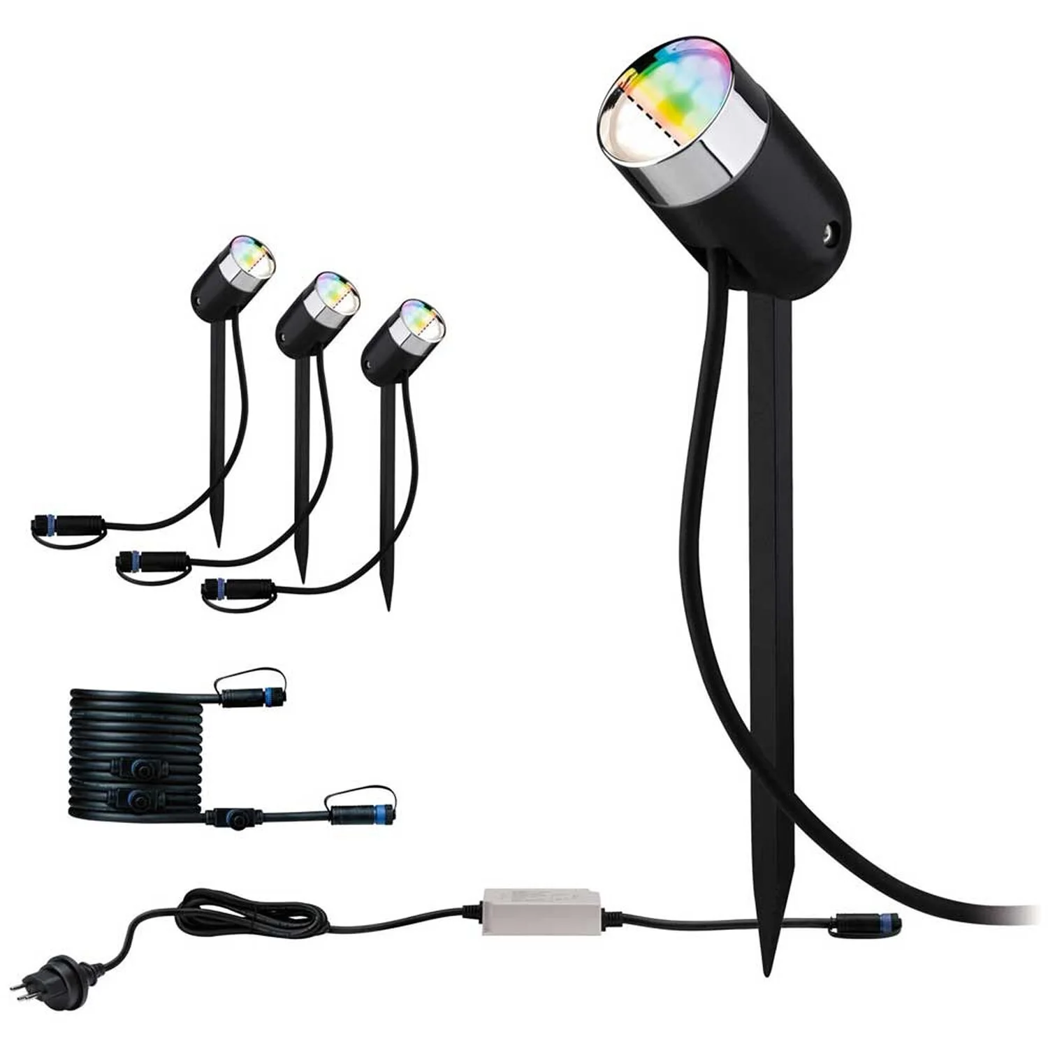 Paulmann LED-Spot Outdoor Plug & Shine Mit Erdspiess ZigBee RGBW Pike-Set 2 Paulmann LED-Spot Outdoor Plug & Shine Mit Erdspiess ZigBee RGBW Pike-Set – Bild 2