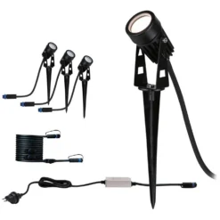 Paulmann LED-Spot Outdoor Plug & Shine Mit Erdspiess Schwarz Spot-Set