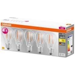 Osram LED-Leuchtmittel Base Filament A E27 / 6 W / 806 Lm / 5 Stk. 11 Osram LED-Leuchtmittel Base Filament A E27 / 6 W / 806 Lm / 5 Stk. -Lampen & Leuchten affär 562631 5