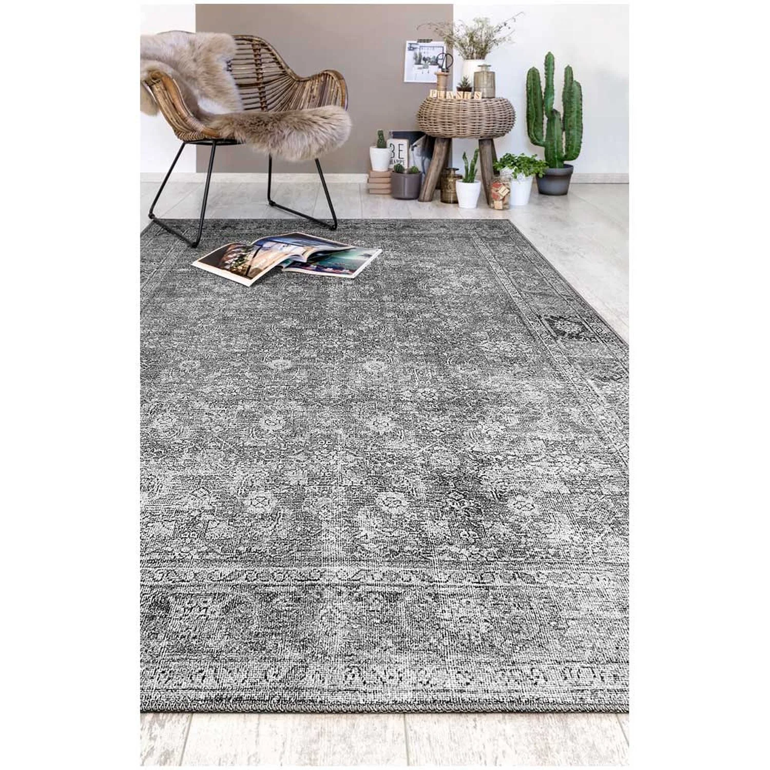 Digitaldruck-Teppich Punto Polyester Anthrazit 80 X 150 Cm 3 Digitaldruck-Teppich Punto Polyester Anthrazit 80 X 150 Cm – Bild 3