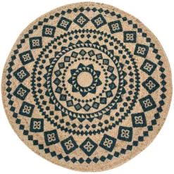 Juteteppich Malo Mit Ornamenten Ø 80 Cm