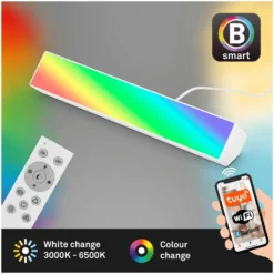 Brilo B Smart LED-Leuchte Wallwasher Muro S Weiss 9 W / 850 Lm Inkl. Fernbedienu -Lampen & Leuchten affär 563935 3